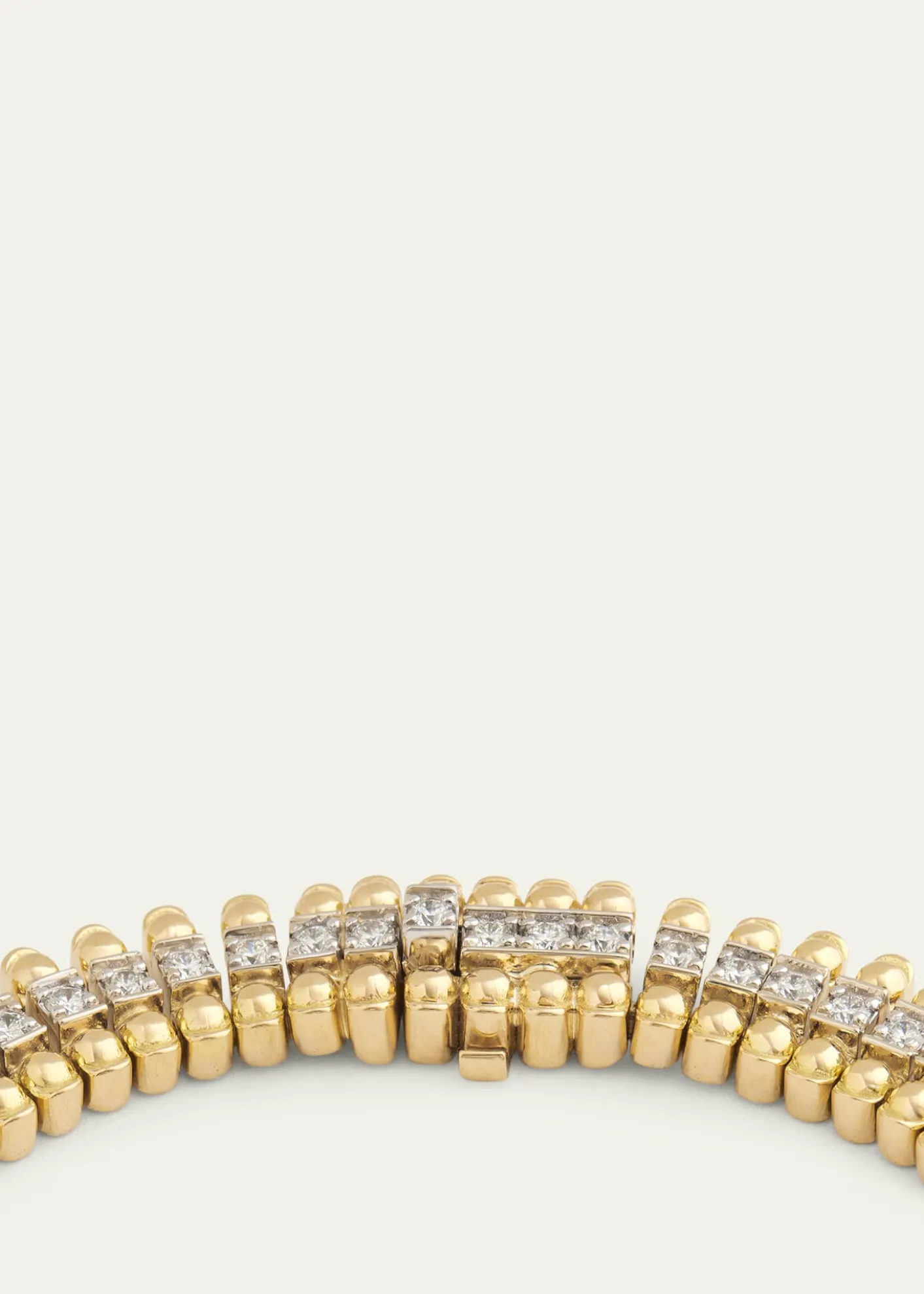 Jamie Wolf18K Yellow Gold and White Gold Beaded Edge Necklace with Diamonds