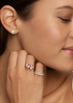 Jamie Wolf18K Yellow Gold Pink Tourmaline Heart and Morganite Pear Ring with Diamonds