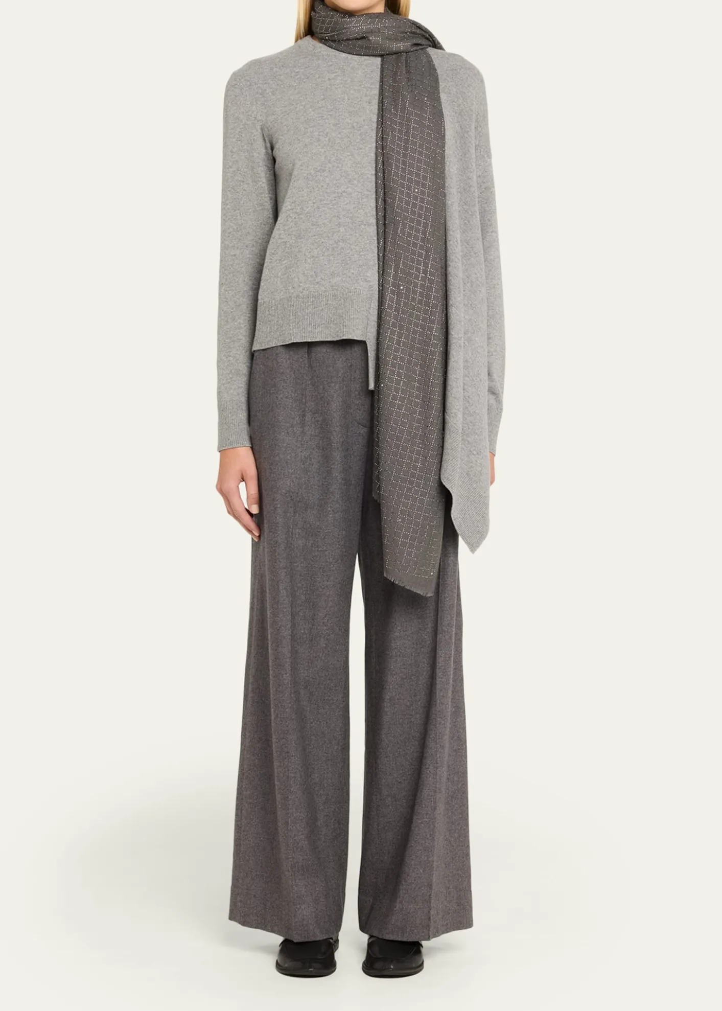 Janavi IndiaChecks and Lines Cashmere Scarf
