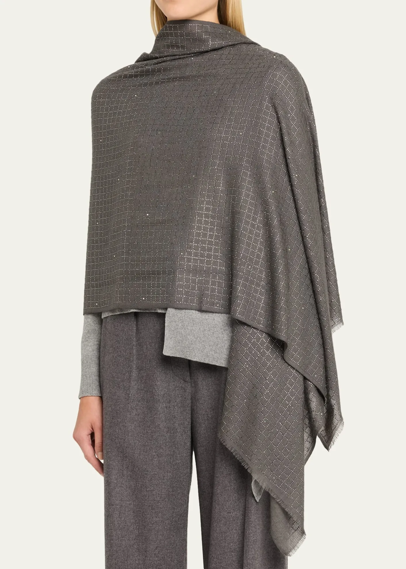 Janavi IndiaChecks and Lines Cashmere Scarf