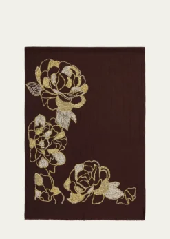 Janavi IndiaGlow Blossom Embroidered Merino Wool Wrap
