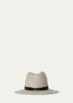Janessa LeoneCorinne Belted Wool Fedora Hat