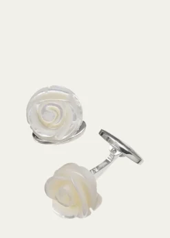 Jan LeslieCarved Rose Cuff Links