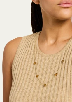 Jan LeslieFive Petal Gemstone Station Necklace