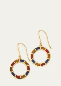 Jan Leslie18K Gold Plated Dash Circle Drop Earrings