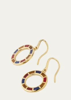 Jan Leslie18K Gold Plated Dash Circle Drop Earrings