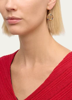 Jan Leslie18K Gold Plated Dash Circle Drop Earrings