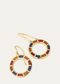 Jan Leslie18K Gold Plated Dash Circle Drop Earrings