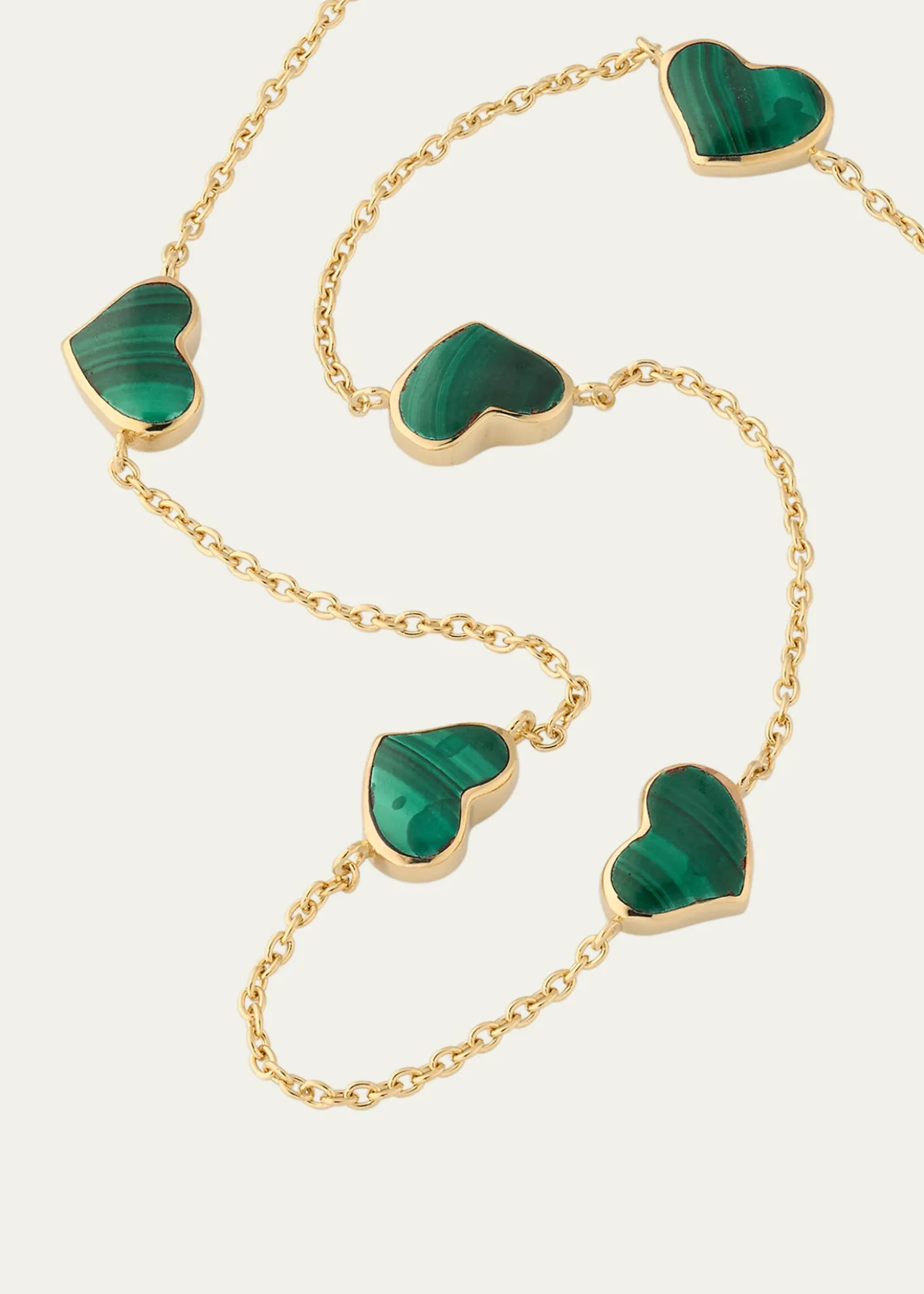 Jan Leslie18K Gold Plated 5 Station Heart Necklace, 30"L