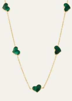Jan Leslie18K Gold Plated 5 Station Heart Necklace, 30