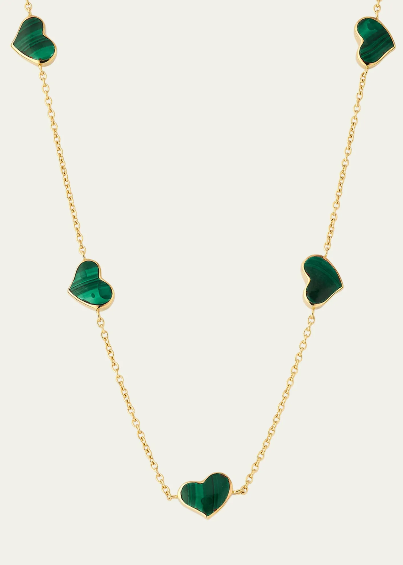 Jan Leslie18K Gold Plated 5 Station Heart Necklace, 30"L