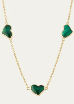 Jan Leslie18K Gold Plated Triple Station Heart Necklace, 20