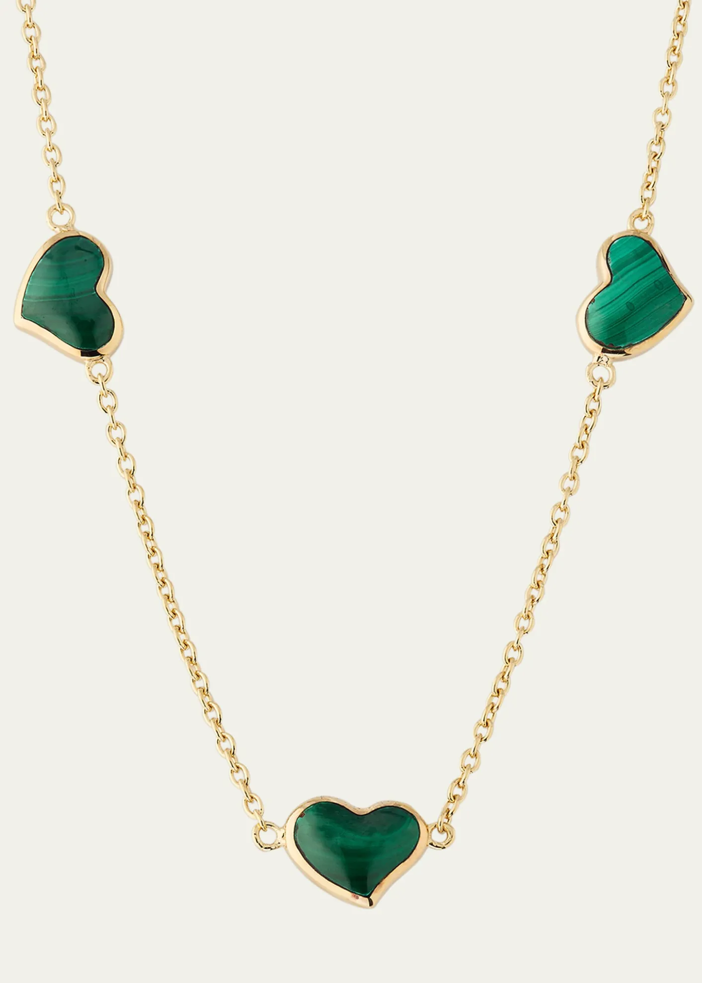 Jan Leslie18K Gold Plated Triple Station Heart Necklace, 20"L