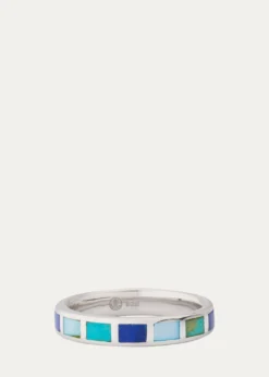 Jan LeslieLapis, Blue MOP and Turquoise Dash Band Ring