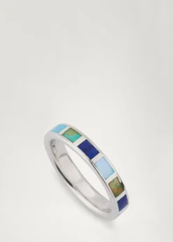 Jan LeslieLapis, Blue MOP and Turquoise Dash Band Ring
