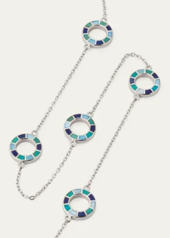Jan LeslieLapis, Blue MOP and Turquoise Dash Circle Five-Station Necklace