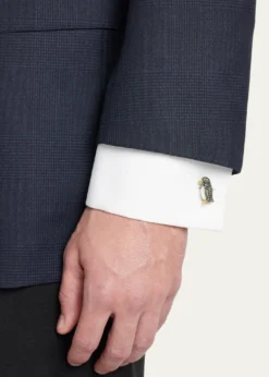 Jan LeslieMarcasite Mother-of-Pearl Penguin Cuff Links