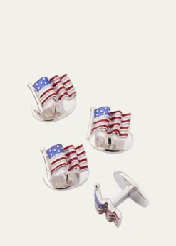 Jan LeslieMen's American Flag Tuxedo Studs