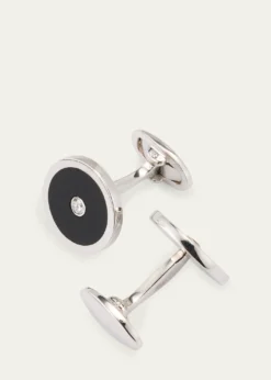 Jan LeslieMen's Black Onyx and Diamond Cufflinks