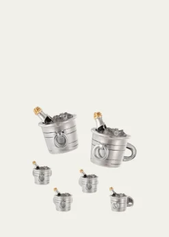 Jan LeslieMen's Champagne Bucket Cufflink Stud Set