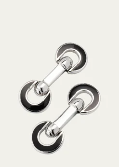 Jan LeslieMen's Horseshoe Enamel Flip Cufflinks