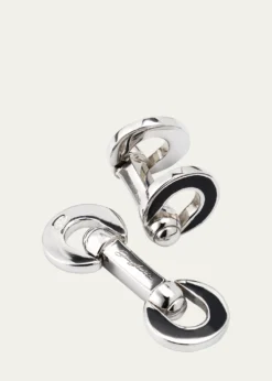 Jan LeslieMen's Horseshoe Enamel Flip Cufflinks