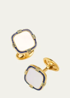 Jan LeslieMen's 18K Gold Vermeil Square Mother-Of-Pearl Cufflinks
