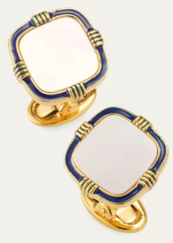 Jan LeslieMen's 18K Gold Vermeil Square Mother-Of-Pearl Cufflinks