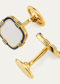 Jan LeslieMen's 18K Gold Vermeil Square Mother-Of-Pearl Cufflinks