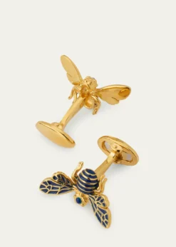 Jan LeslieMen's 18K Gold Vermeil and Enamel Bee Cufflinks