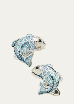 Jan LeslieMen's Koi Fish Mother-of-Pearl Cufflinks