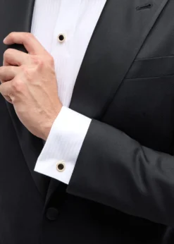Jan LeslieMen's 18K Rose Gold Mother Of Pearl and Diamond Tuxedo Studs