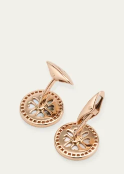 Jan LeslieMen's 18K Rose Gold Mother Of Pearl and Diamond Cufflinks