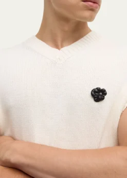 Jan LeslieMen's Matte Black Flower Lapel Pin
