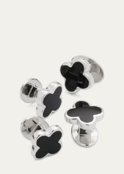 Jan LeslieMen's Mother-of-Pearl Clover Shirt Studs