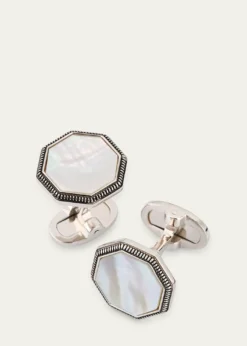 Jan LeslieMen's Octagon Mother-Of-Pearl Cufflinks