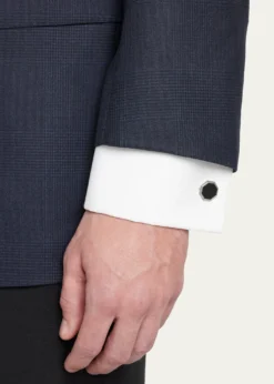 Jan LeslieMen's 925 Octagon Onyx Cufflinks