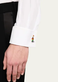 Jan LeslieMen's Paint Tube Stripe and Splatter Sterling Silver Cufflinks