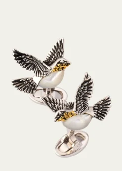 Jan LeslieMen's Peace Dove Sterling Silver Cufflinks