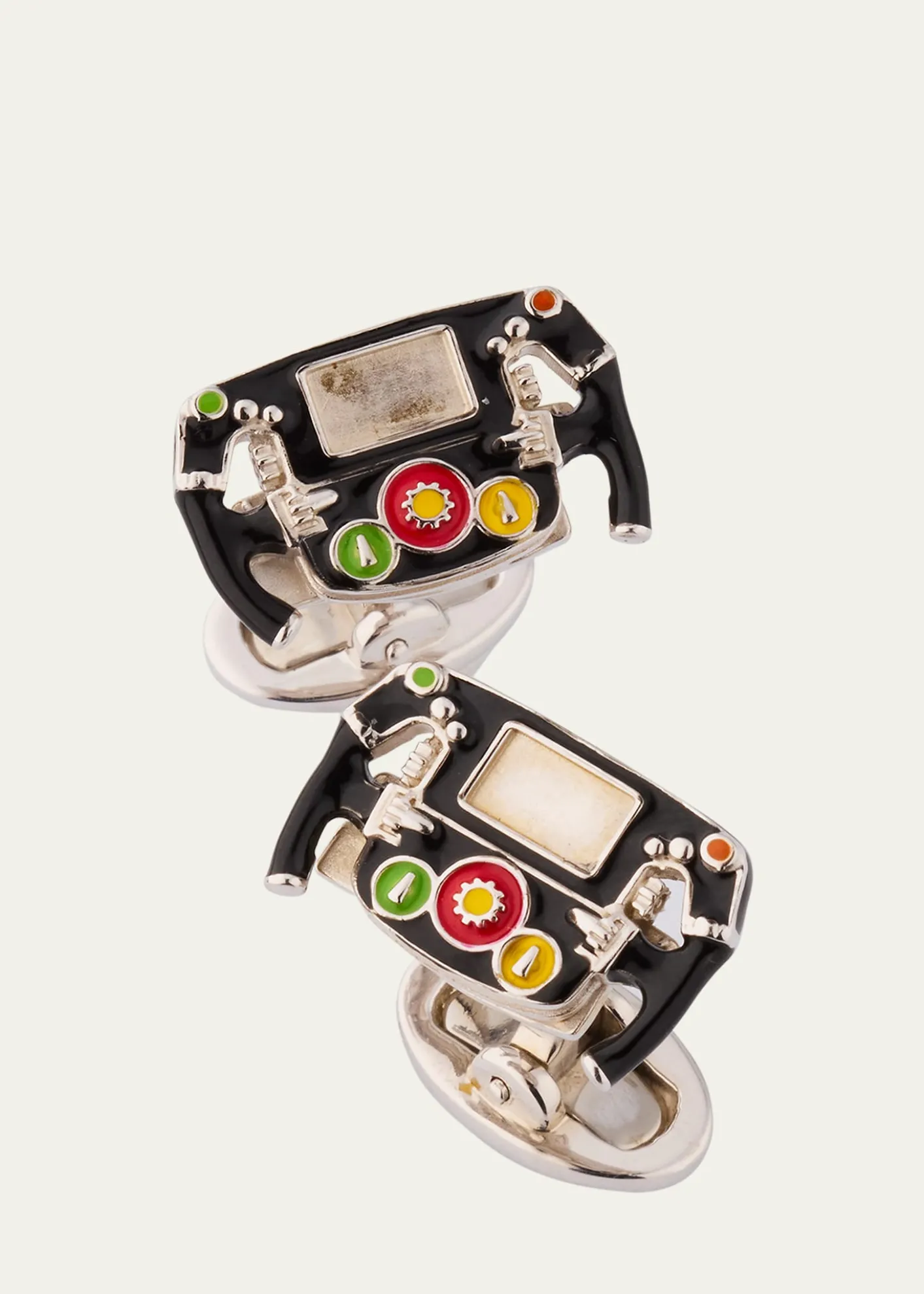 Jan LeslieMen's Race Car Dashboard Enamel and Sterling Silver Cufflinks