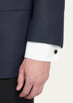 Jan LeslieMen's Round Black Onyx Cufflinks