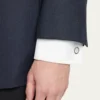 Jan LeslieMen's 925 Round Mother-of-Pearl Cufflinks