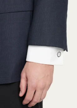 Jan LeslieMen's 925 Round Mother-of-Pearl Cufflinks