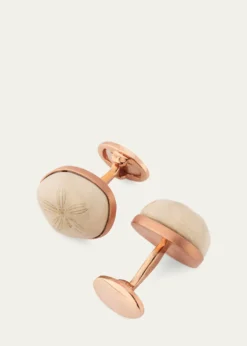 Jan LeslieMen's Sand Dollar Rose-Tone Cufflinks
