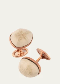 Jan LeslieMen's Sand Dollar Rose-Tone Cufflinks