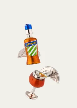 Jan LeslieMen's Spritz Cocktail Enamel Cufflinks