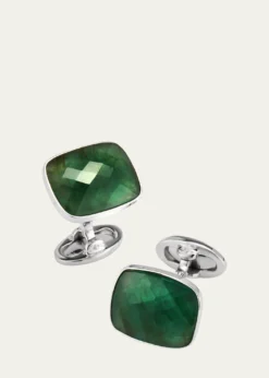 Jan LeslieMen's Square Emerald Cufflinks