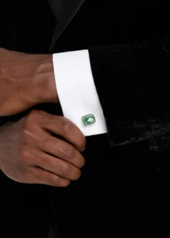 Jan LeslieMen's Square Emerald Cufflinks