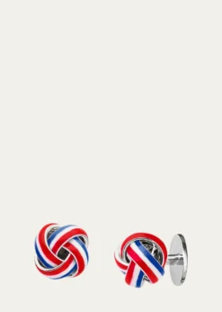 Jan LeslieMen's Sterling Silver Enamel Knot Cufflinks