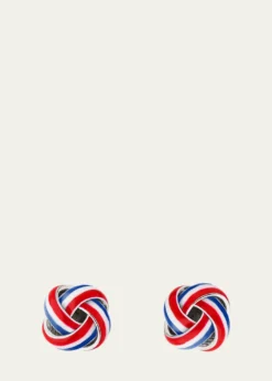 Jan LeslieMen's Sterling Silver Enamel Knot Cufflinks